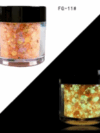 Luminous Flakes Sequince Neon (Sun Coral Orange) Glow In Dark