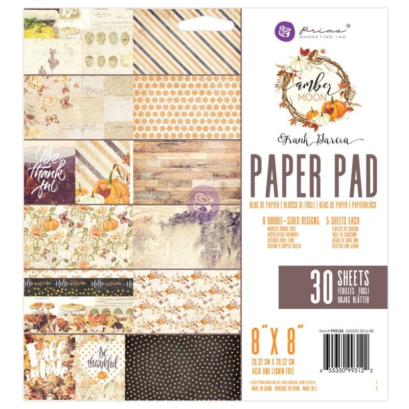 8x8 Paper Pad Amber Moon Collection