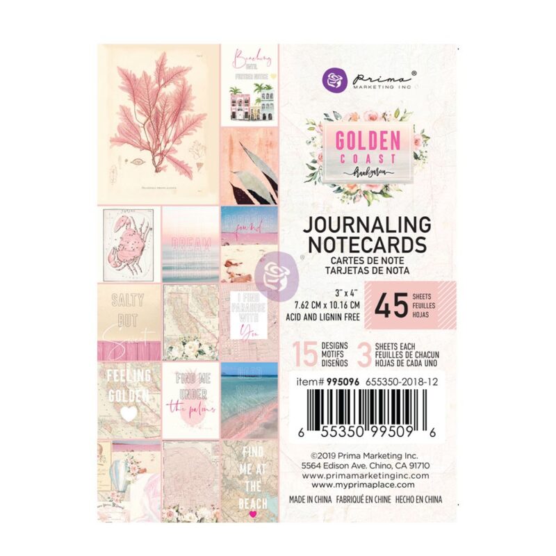 3x4 Journaling Cards - Golden Coast Collection