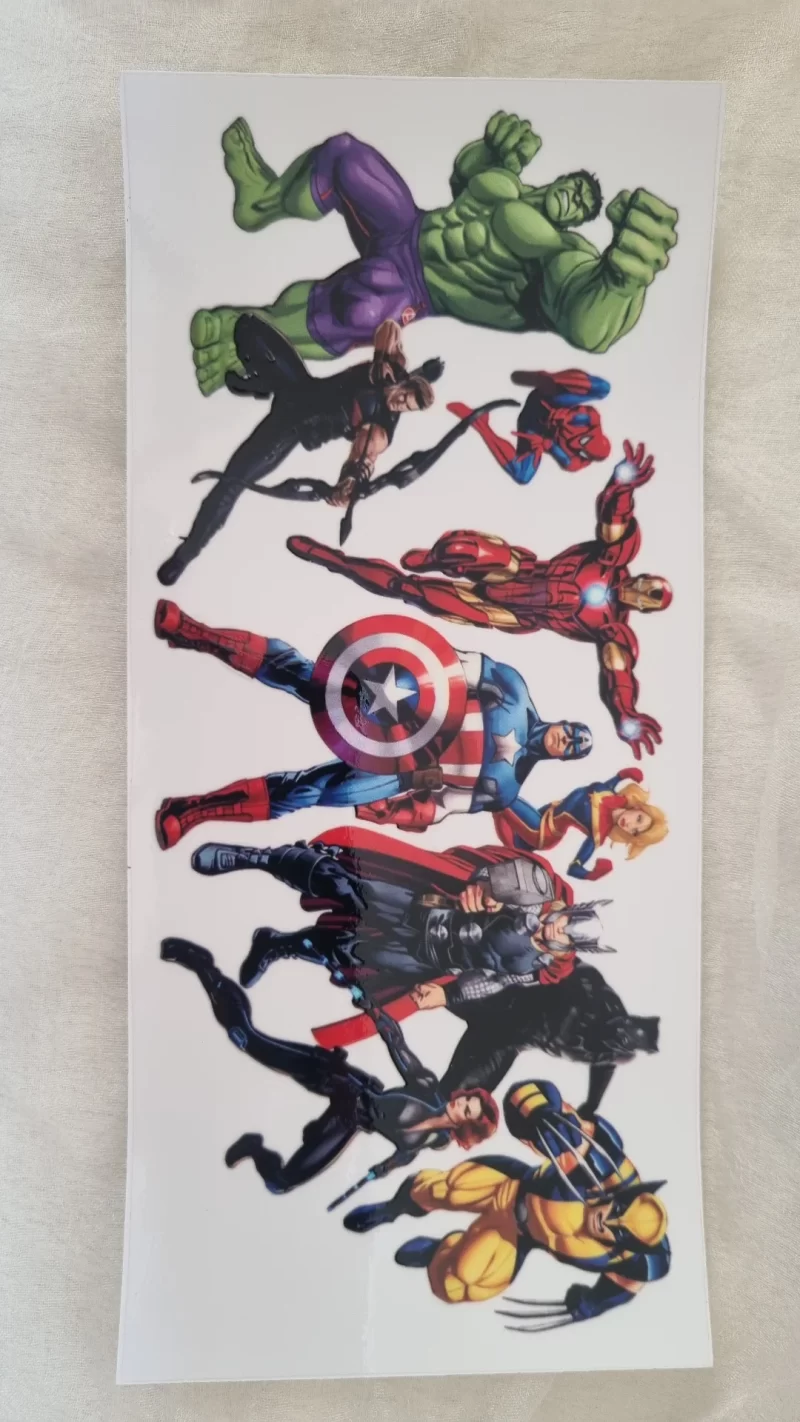 Waterproof Cup wraps Transfer Stickers Avengers Marvel