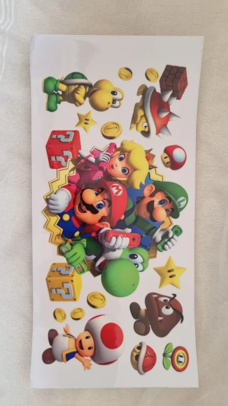 Waterproof Cup wraps Transfer Stickers Mario