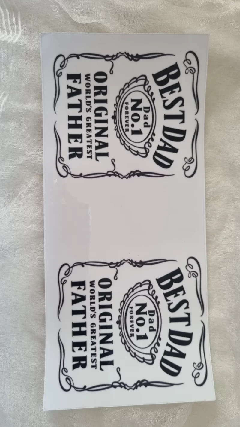 Waterproof Cup wraps Transfer Stickers Best Dad No. 1