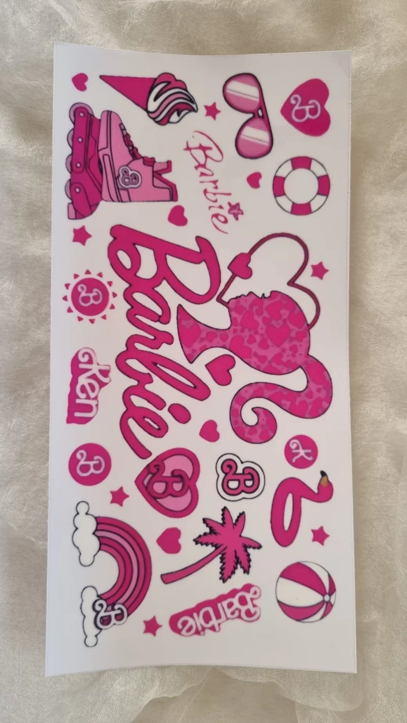 Waterproof Cup wraps Transfer Stickers Barbie & Ken