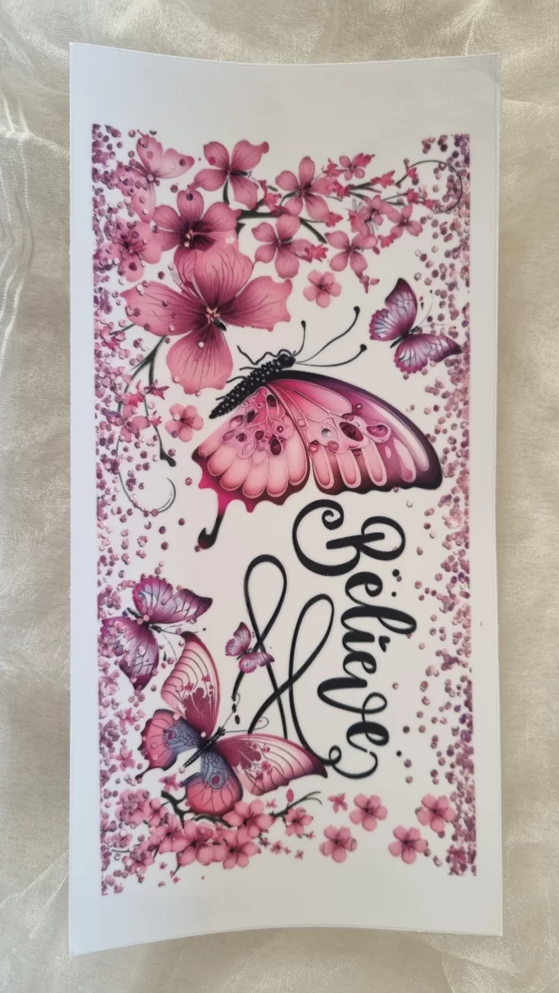 Waterproof Cup wraps Transfer Stickers Believe