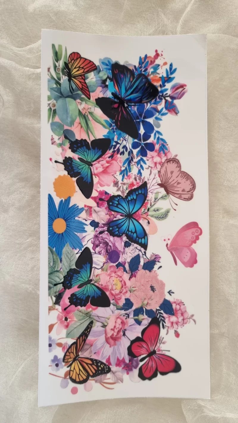 Waterproof Cup wraps Transfer Stickers Butterfly Garden