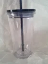 Portable Black Cup With Straw 16oz