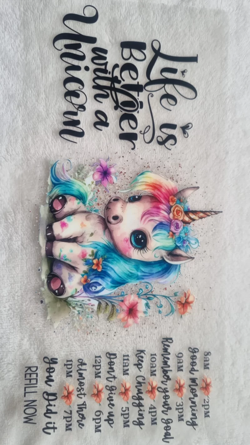 Waterproof Cup wraps Transfer Stickers Unicorn Life