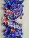 Waterproof Cup wraps Transfer Stickers Purple Butterfly