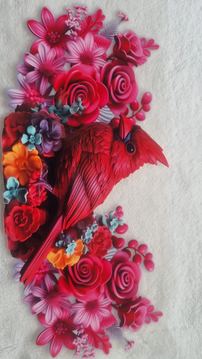 Waterproof Cup wraps Transfer Stickers Red Bird