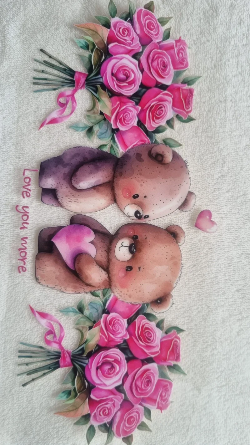 Waterproof Cup wraps Transfer Stickers Love You More Taddy