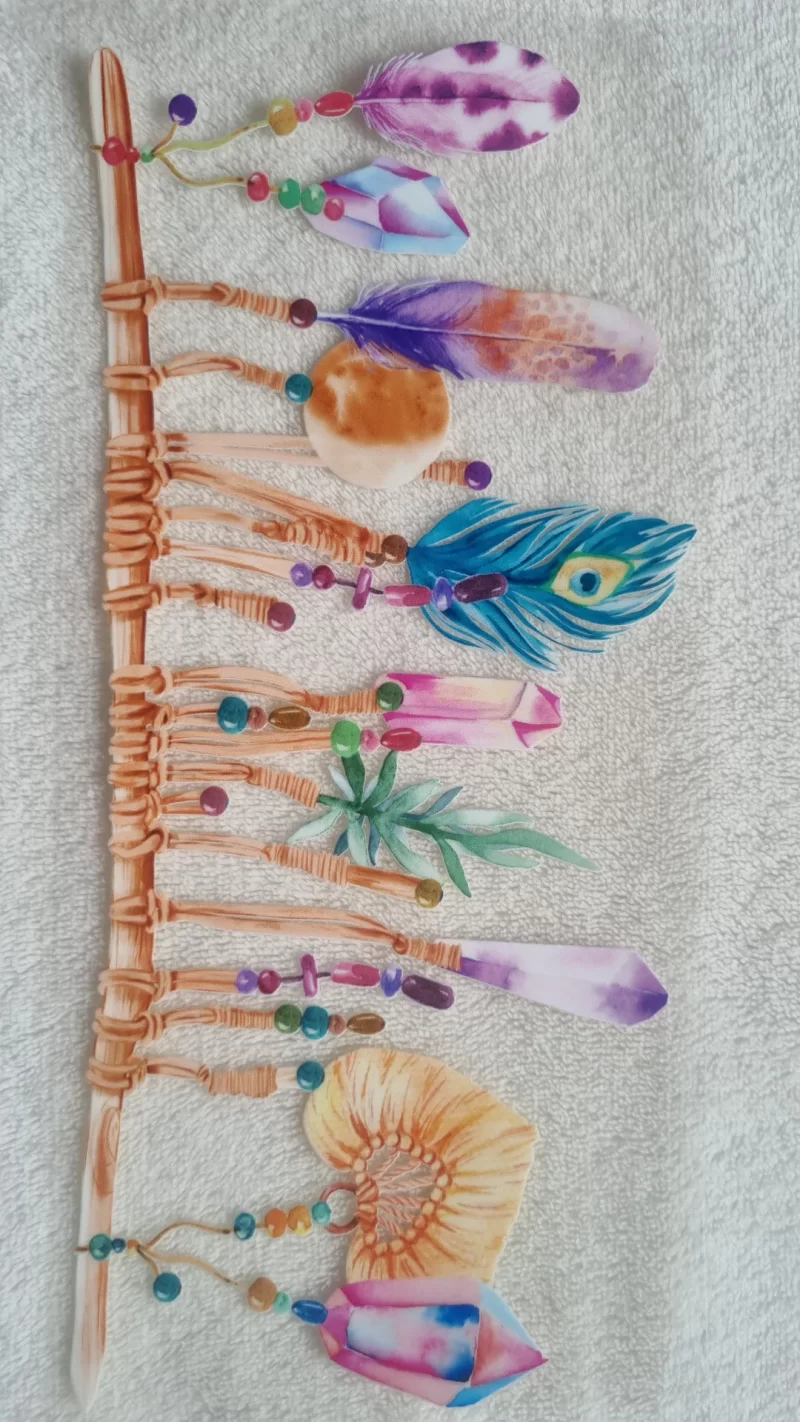 Waterproof Cup wraps Transfer Stickers Feathers & Crystals