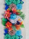 Waterproof Cup wraps Transfer Stickers Parrot With Flowers