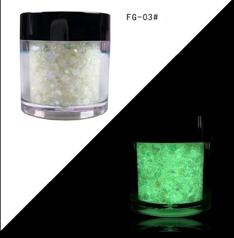 Luminous Flakes Sequince Neon ( White) Glow In Dark