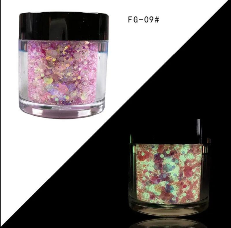Luminous Flakes Sequince Neon (Bubble Gum) Glow In Dark