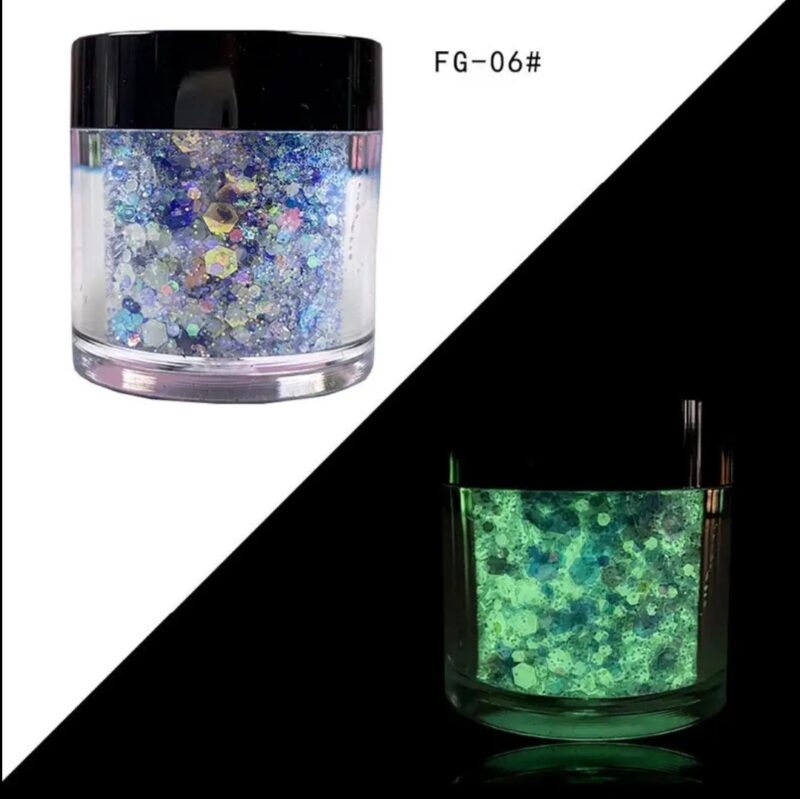 Luminous Flakes Sequince Neon (Iris Blue) Glow In Dark