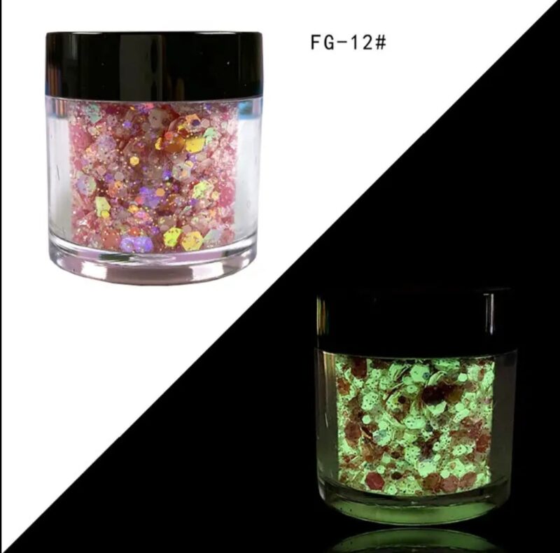 Luminous Flakes Sequince Neon (Glitter Hot Red) Glow In Dark