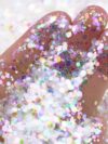 Holographic white Round Sequence Flakes