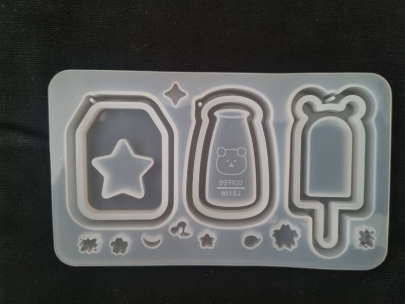 Micky-Bunny Shaker Keychain Silicone Mold Epoxy Resin/UV Resin Making Craft